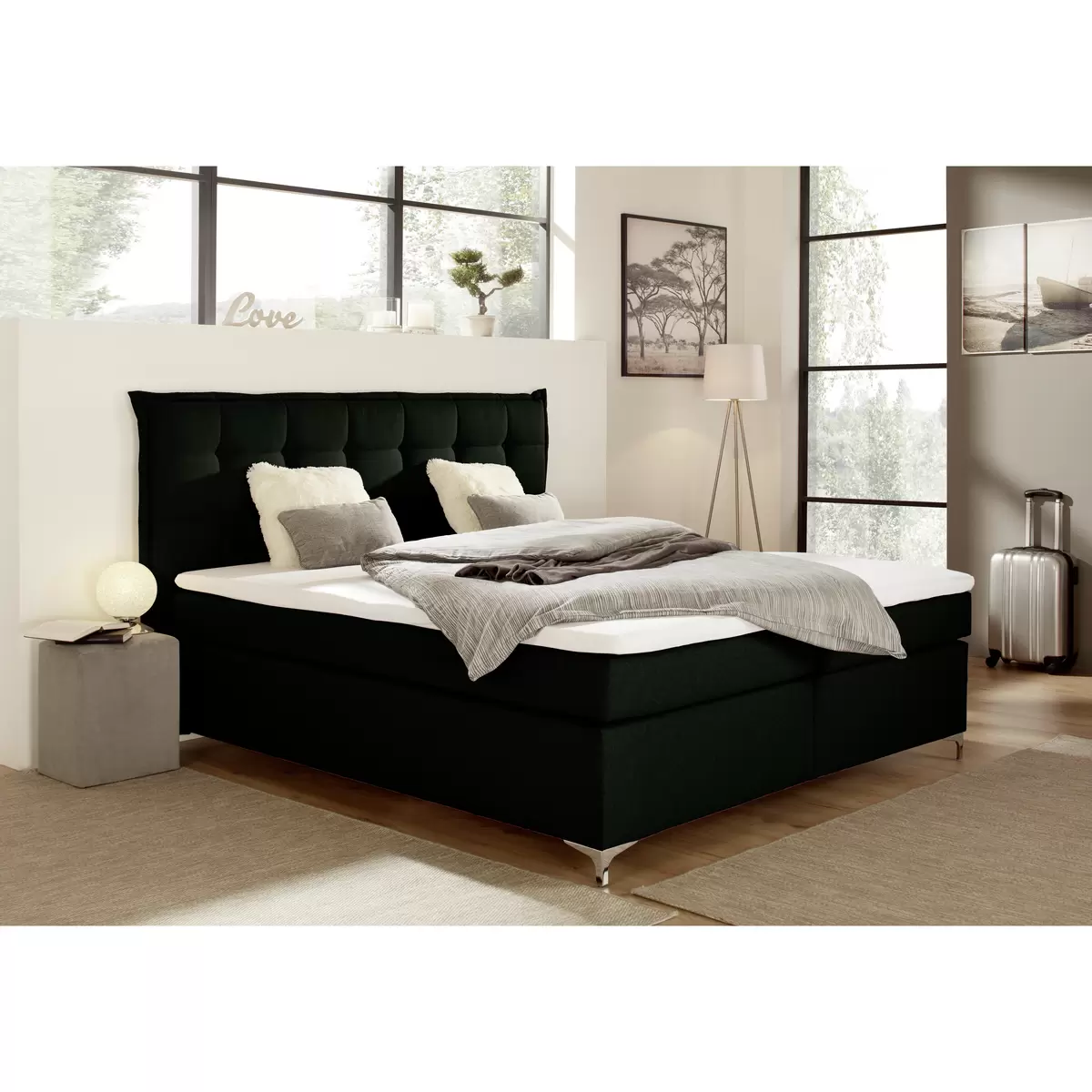 Boxspringbett Fabio 180 x 200 Schwarz