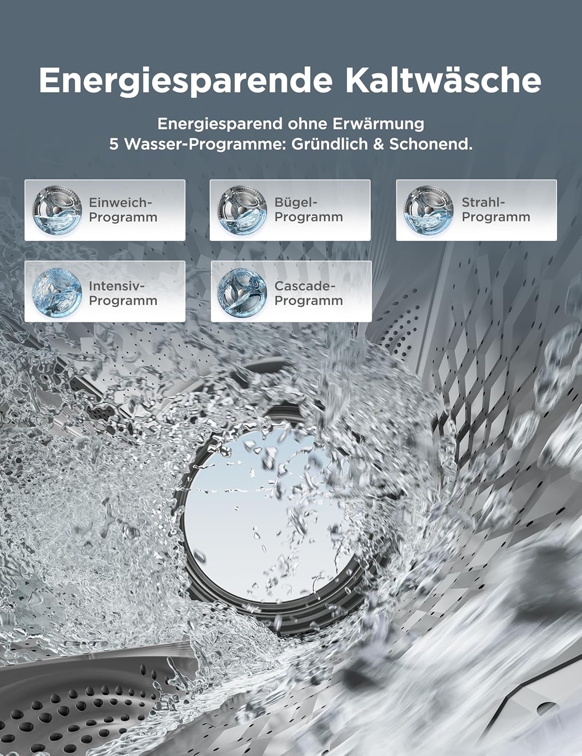 Midea Waschmaschine V3 series, 8 kg | Energieeffizienzklasse A-10% | 1400 U/min | Dampffunktion | Tierhaare| 15-Min Schnellwäsche | Woolmark-Zertifiziert | MFV3EW80BA10 | Weiß