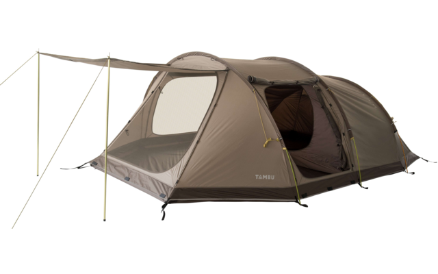Tambu Durdanta Komfort Trekking Tunnelzelt braun für 4 Personen