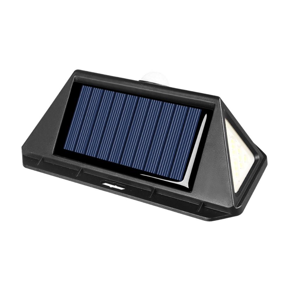 166 LED's Solar Outdoor Mini Lampe Garten Wandleuchte Aussen Beleuchtung mit Bewegungsmelder (IP65) - Schwarz