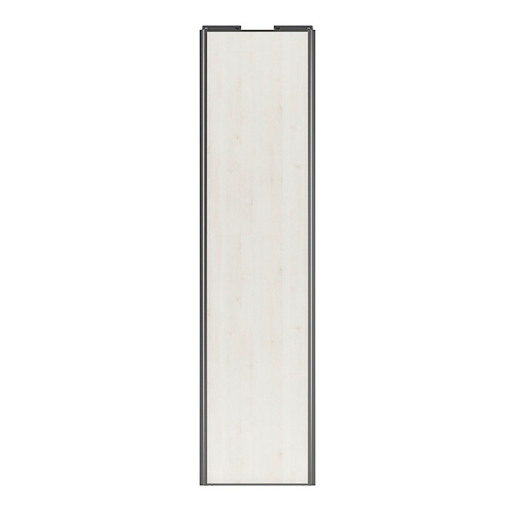 Porte de placard coulissante bois nordique profil gris GoodHome Arius H. 248,5 x L. 62.2 cm + amortisseurs
