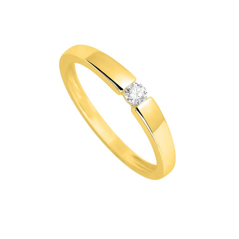 Bague Femme - Or 18 Carats - Diamant 0,08 Carats