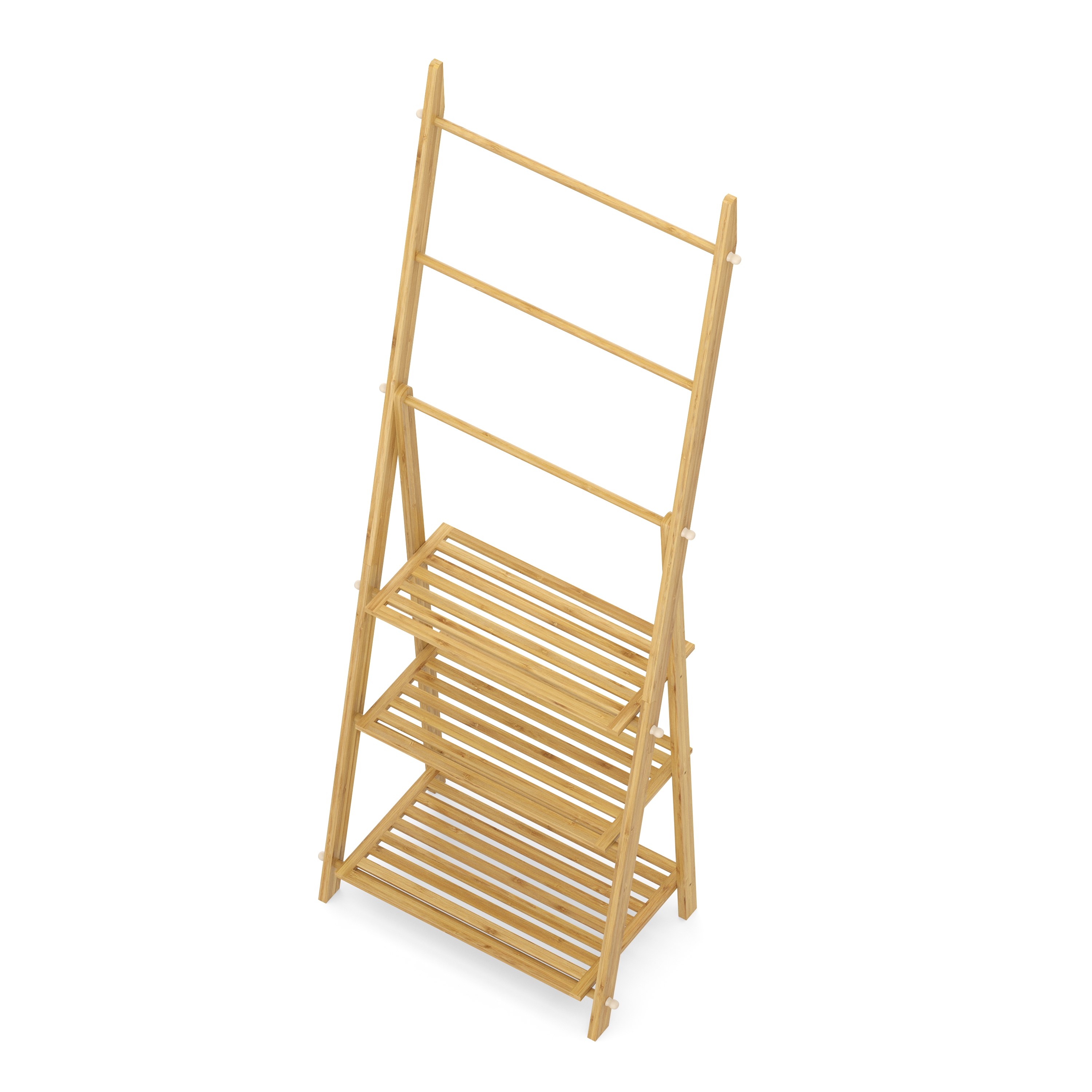 Handtuchleiter Bambus faltbar 53 x 31 x 152 cm natur