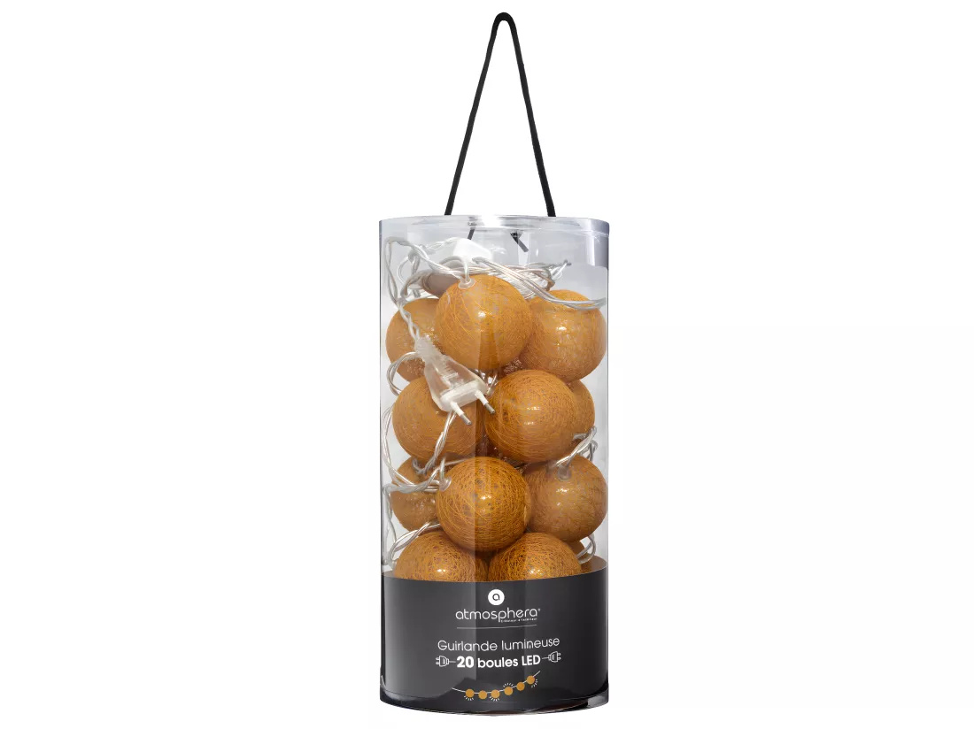 Guirlande Led Secteur 20 Boules D6cm - ATMOSPHERA