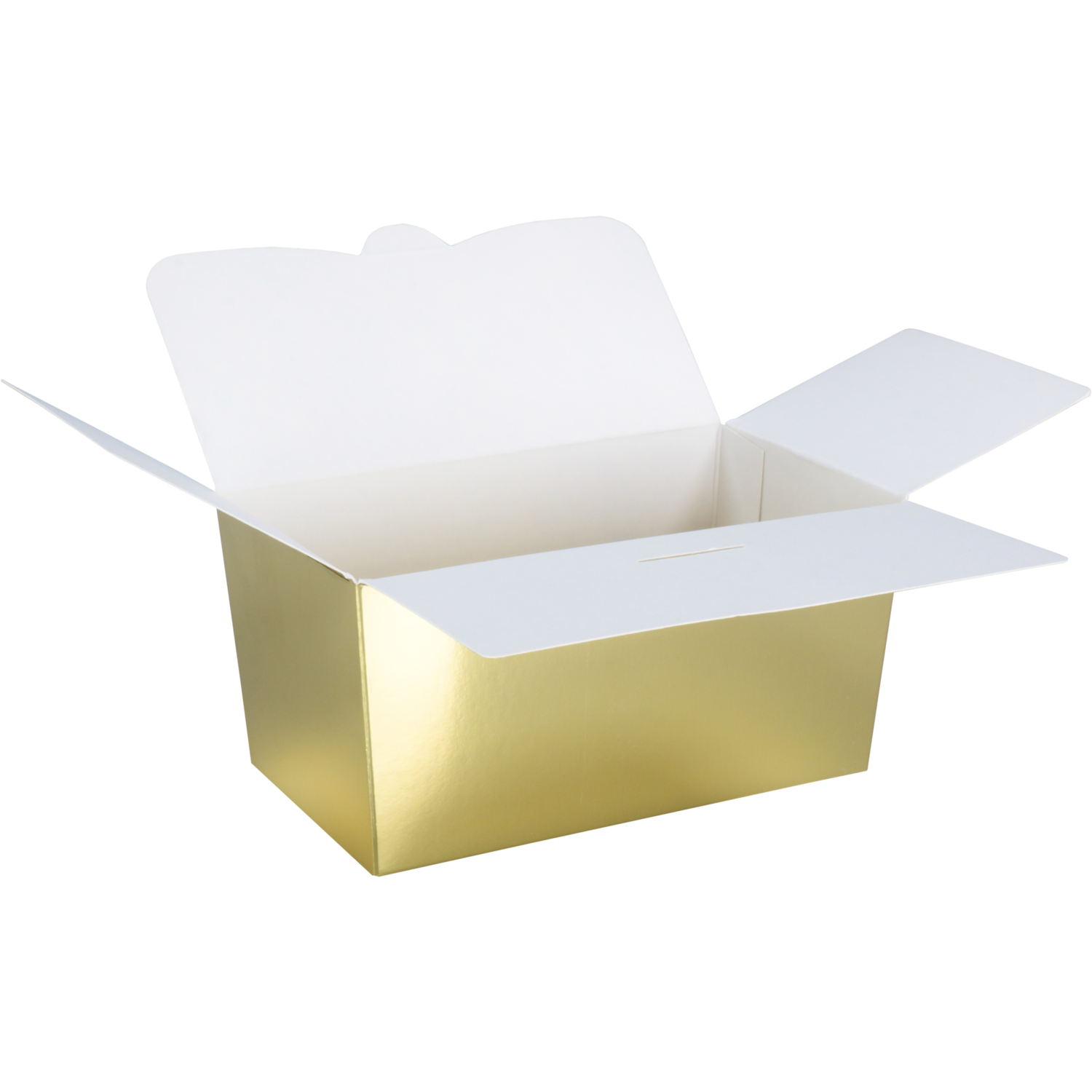 Ballotin, karton + PP, 500gr, 132x76x70mm, goud/wit