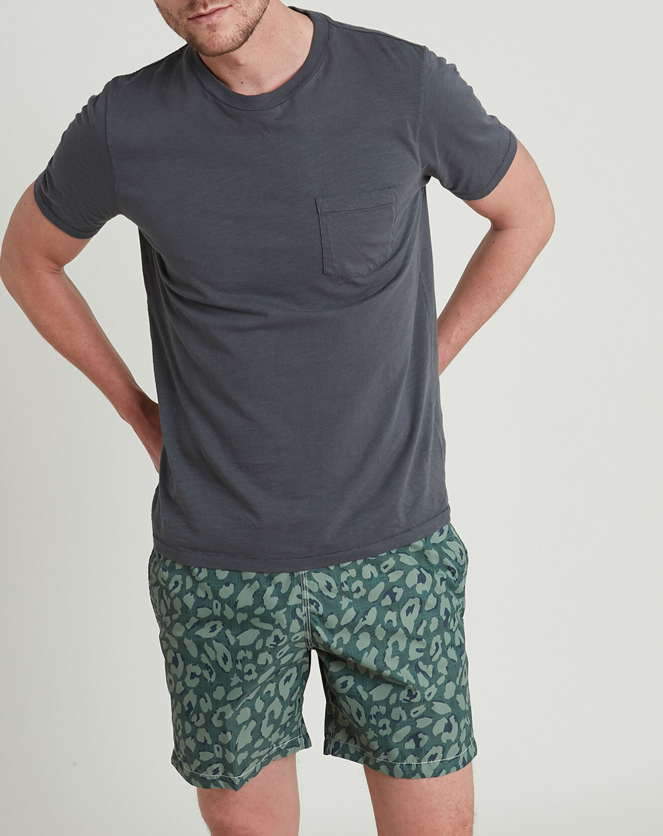 Hartford Short de bain Swim camouflage kaki