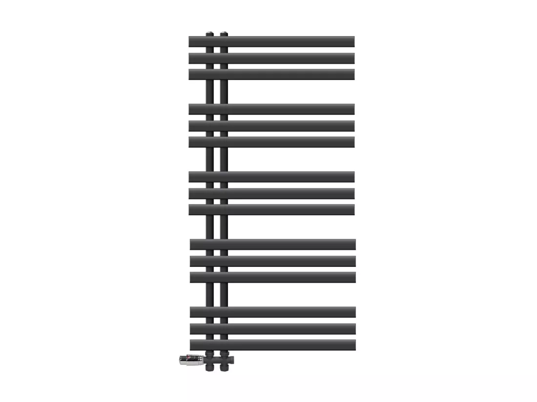 Radiateur salle de bain sèche-serviette anthracite raccordement au sol 60x120 cm