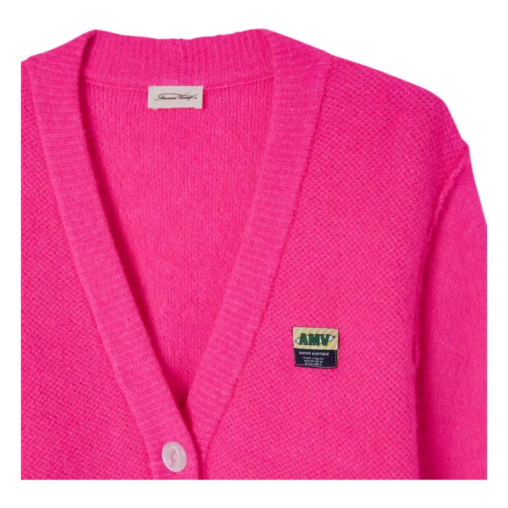 American Vintage Cardigan Vitow Alpaga et Laine | Rose fluo