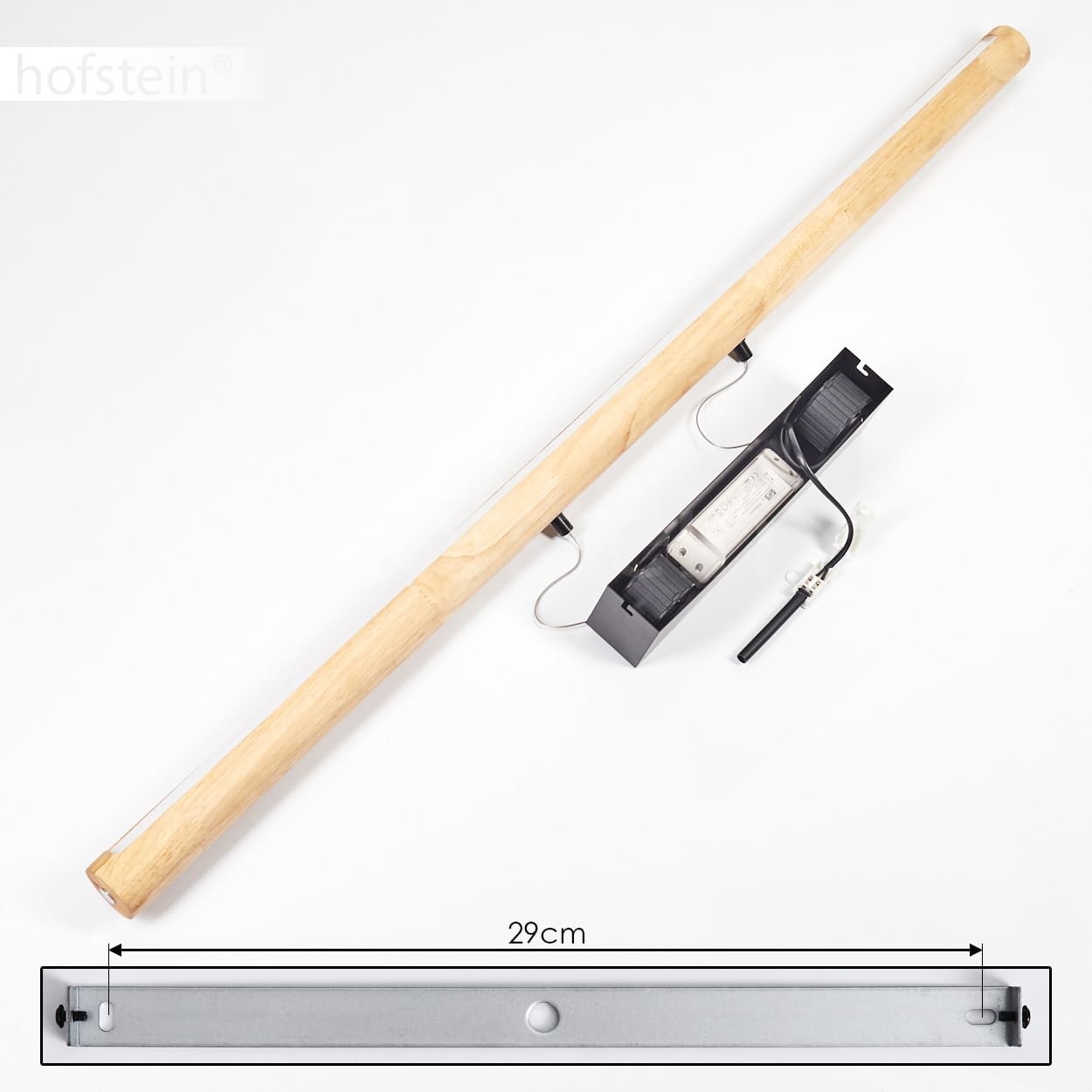 LED Pendelleuchte Carbellino, dimmbare Hängelampe aus Metall/Holz/Kunststoff in Schwarz/Naturfarben/Weiß, skandinavisches Design, Höhe max 150cm, Touchdimmer, LED 24 Watt, 3000-6000 Kelvin, 2550 Lumen
