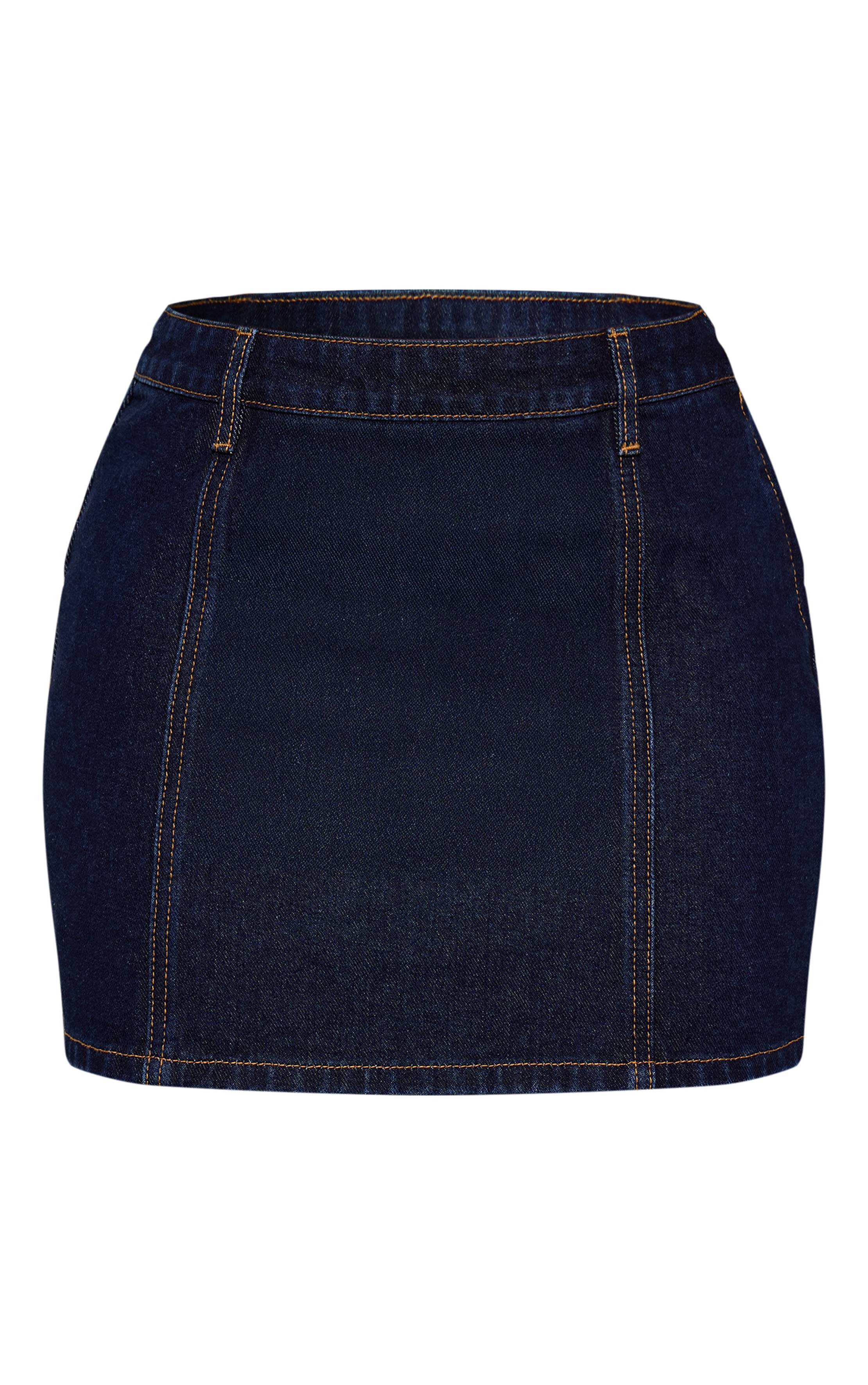 Bleu Indigo Jupe Mini Trapèze Petite