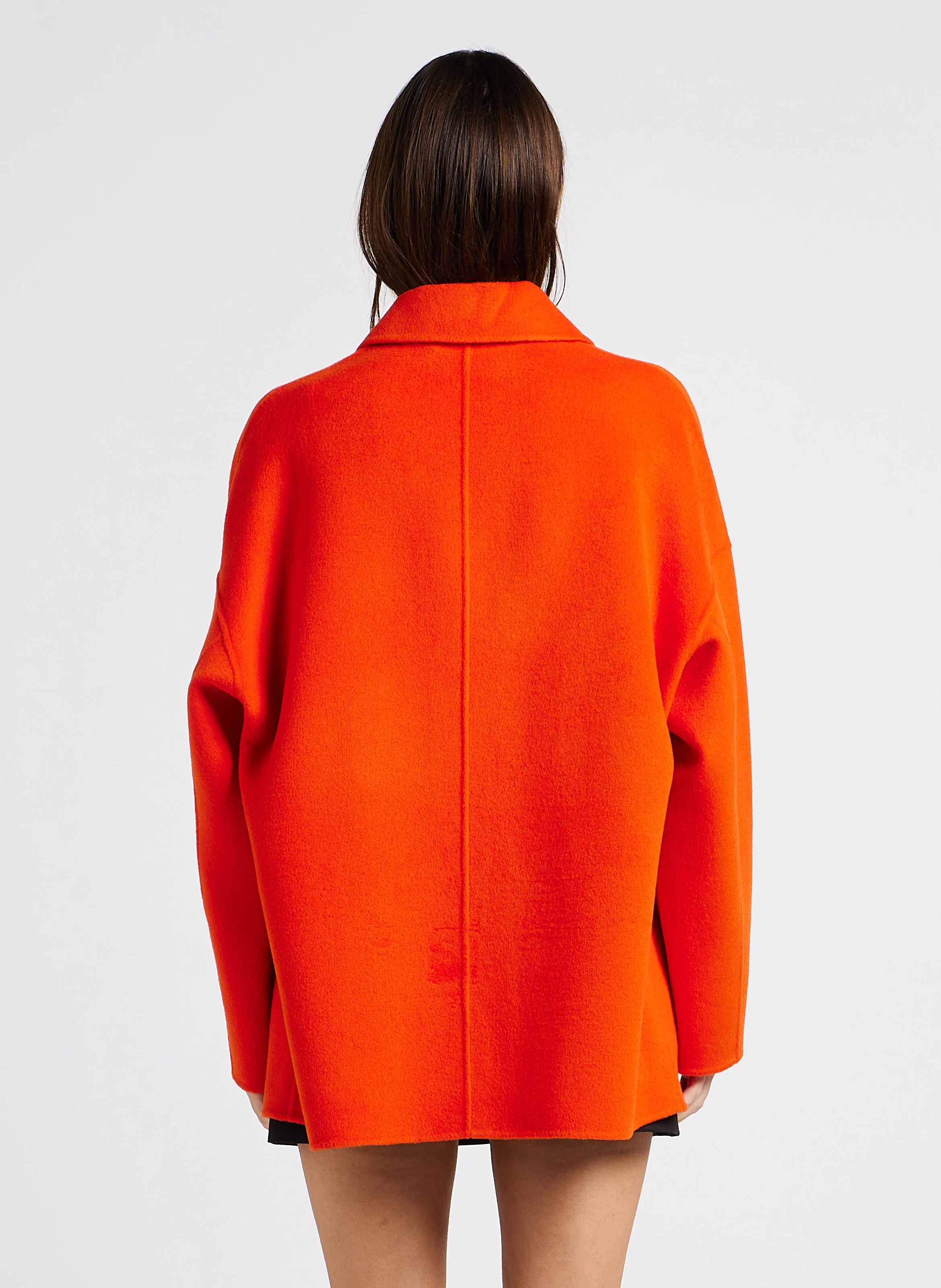 PREDAZZO - Manteau col classique en laine mélangée| Orange