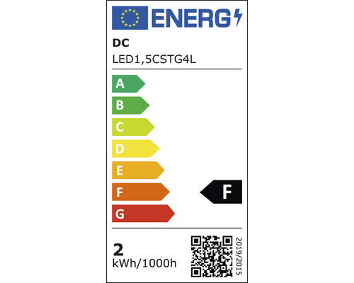 LED-pinlamp, dimbaar, G4/1,5W, 150 lm, 2700 K warm wit, COB-chippinlamp, 1-pack, helder/zilver