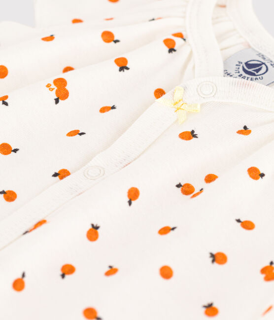 Combinaison courte oranges en coton bébé