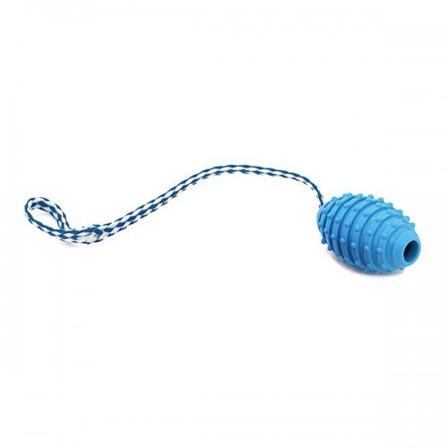 Brinquedo termoplástico azul para cães com aba para puxar
