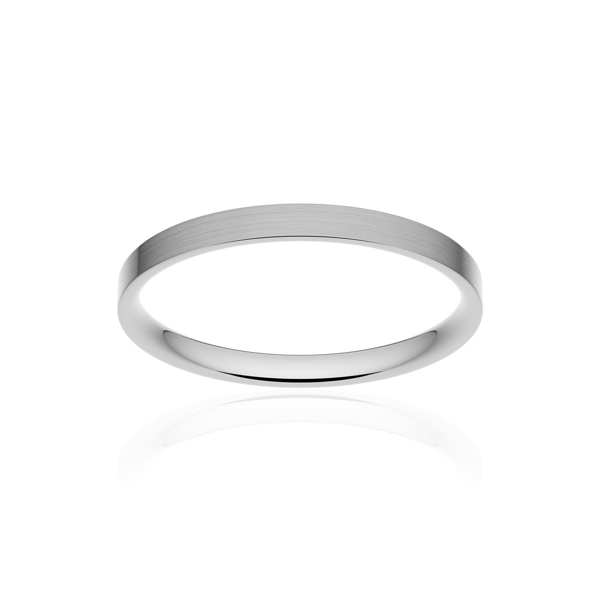 Alliance or 750 blanc brossé ruban plat confort 2mm