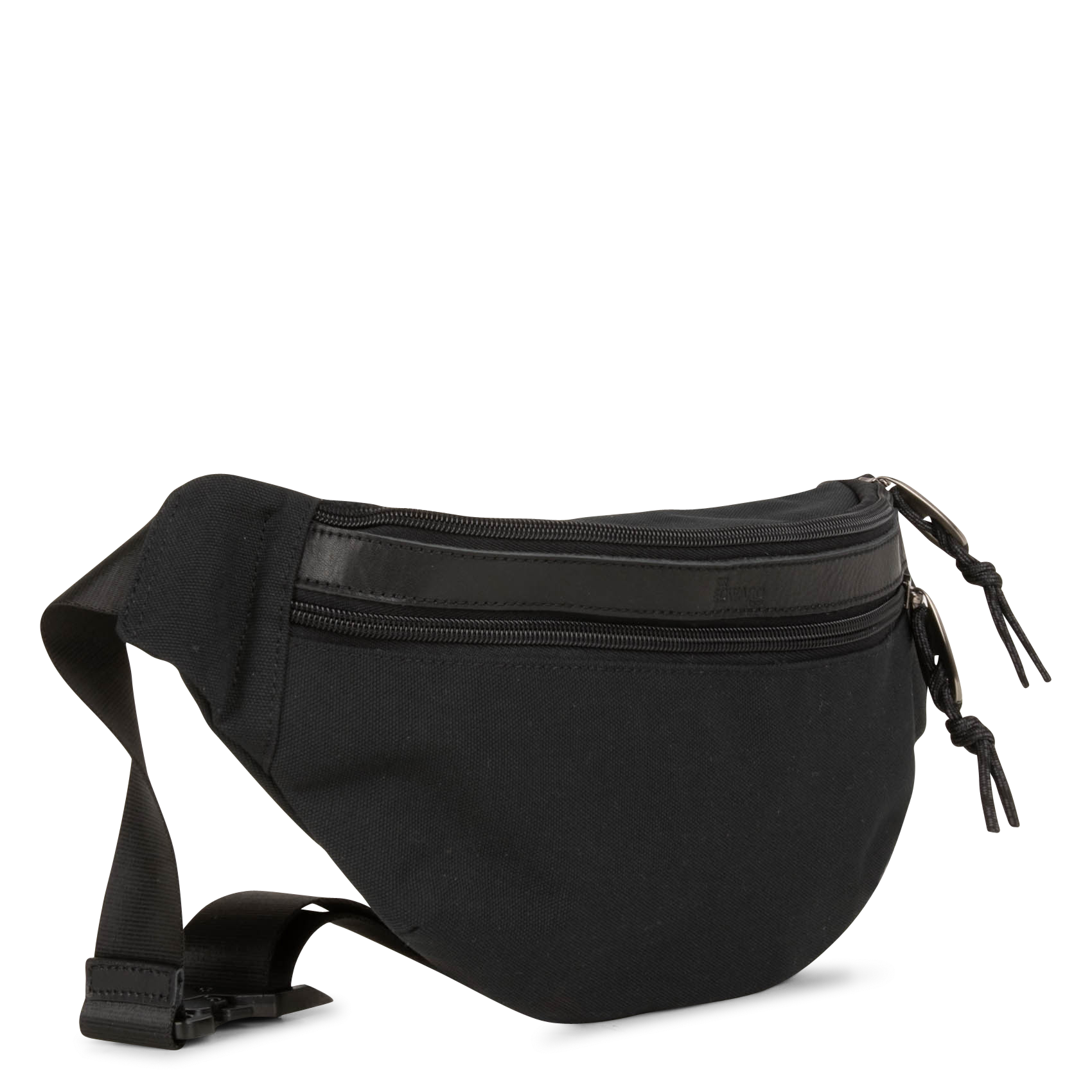 DELTA - Sac banane bi matière en cuir mélangé | Noir
