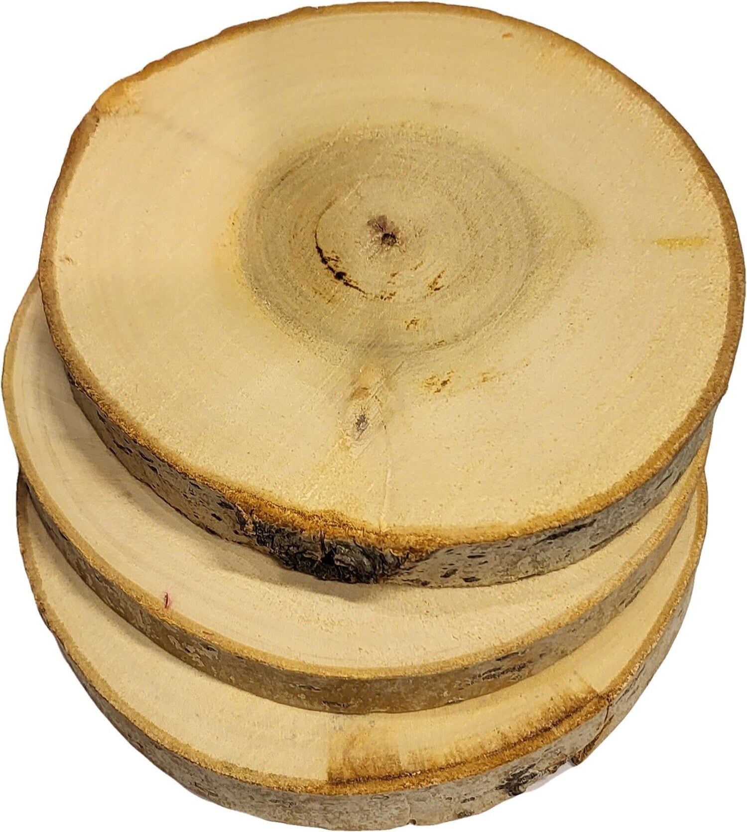 Decoratie boomstammen naturel D 14 cm 3 stuks