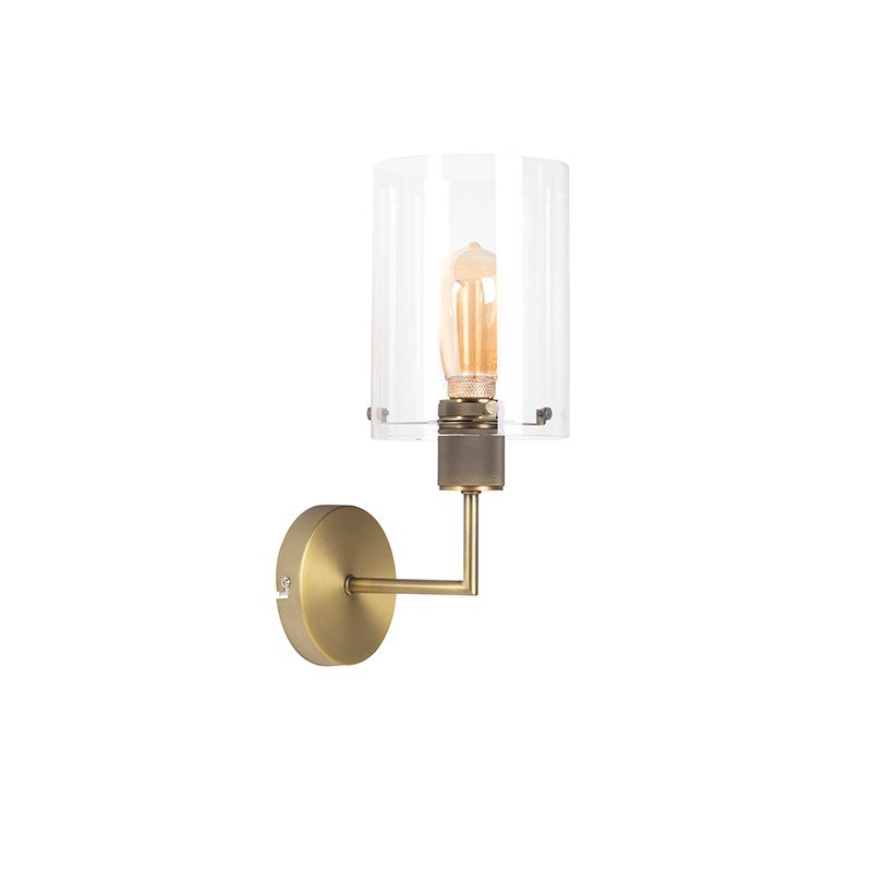 Moderne wandlamp brons met glas - Dome