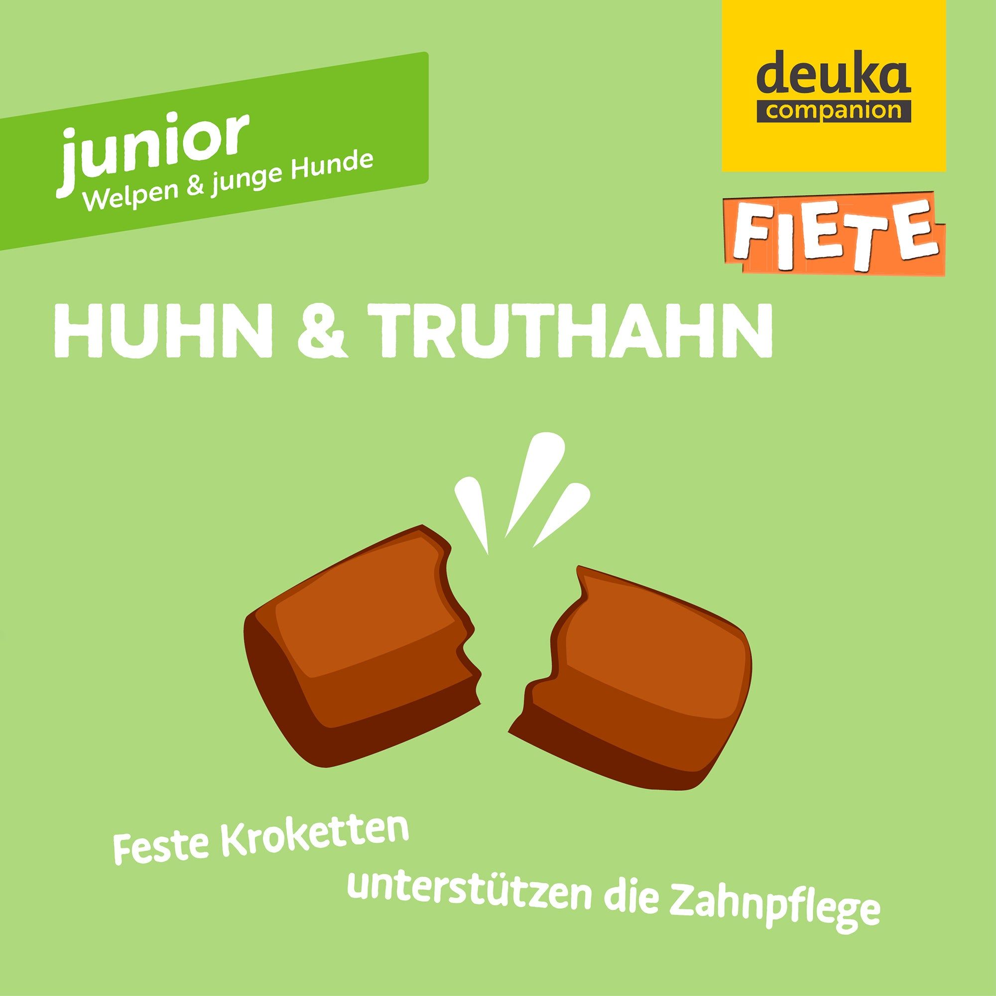 FIETE Junior Huhn & Truthahn - Getreidefreies Trockenfutter für Welpen