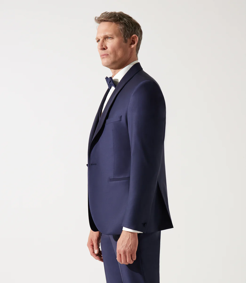 Costume de cérémonie à col châle marine