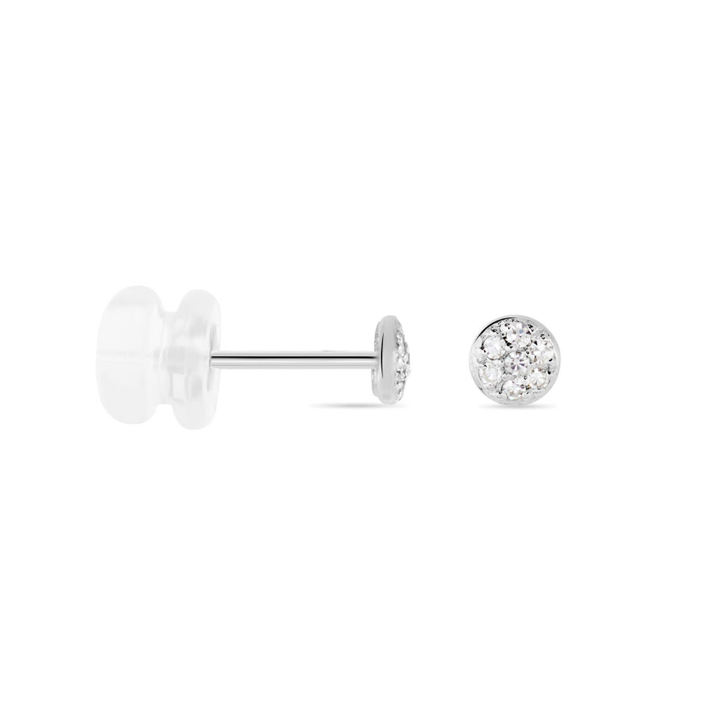 Boucles D'oreilles Puces Teani Or Blanc Diamant