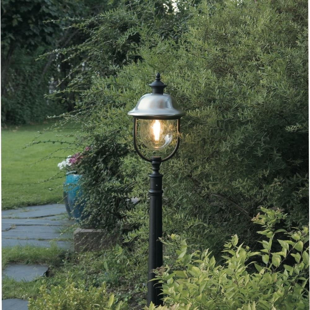 Sfeervolle Parma tuinpadverlichting van roestvrij staal en aluminium in de kleur zwart met helder acryl glas.