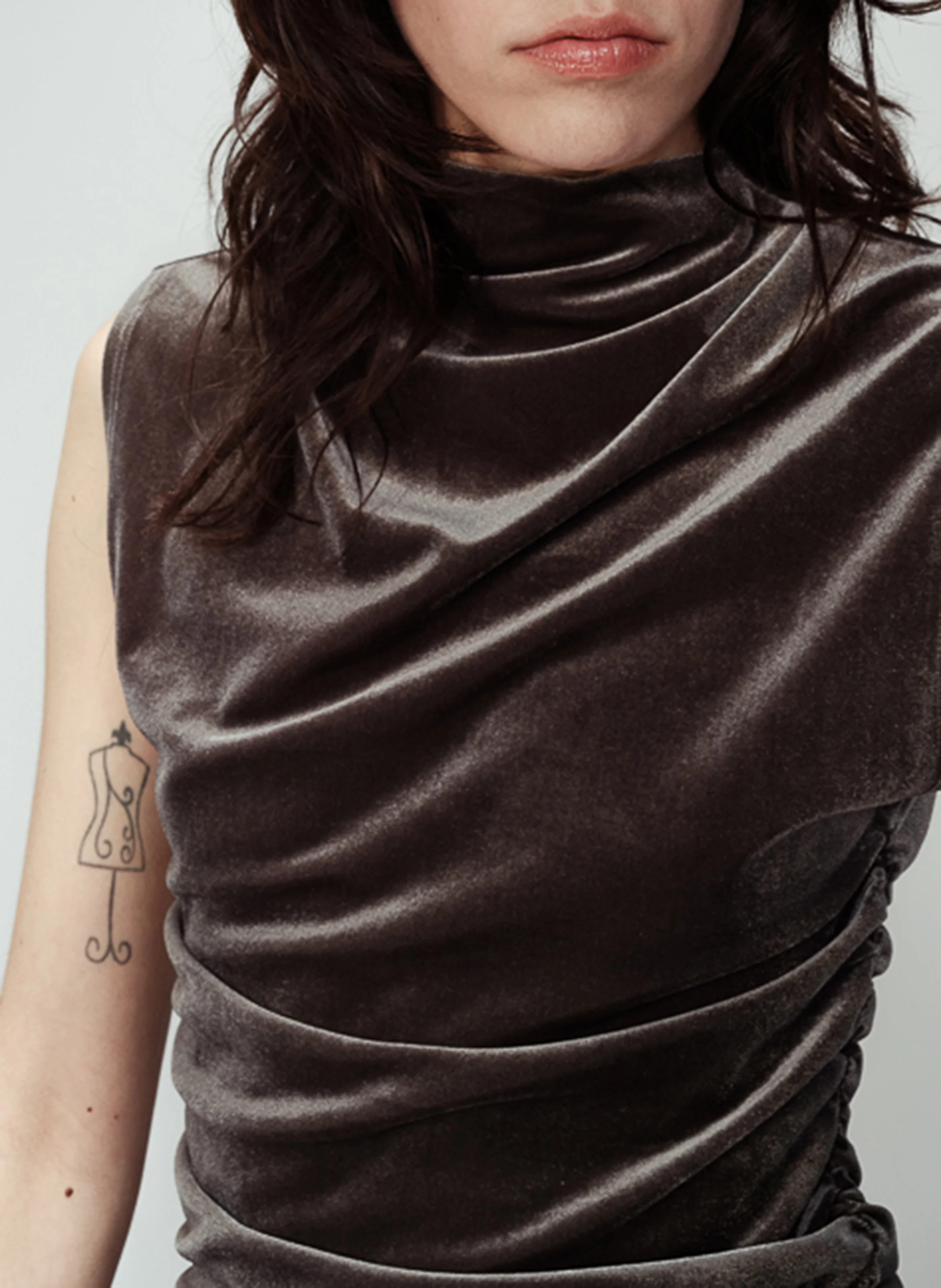 ODESSA - Top col rond drapé | Gris