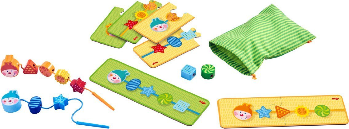Fädelspiel Raupe (Kinderspiel)