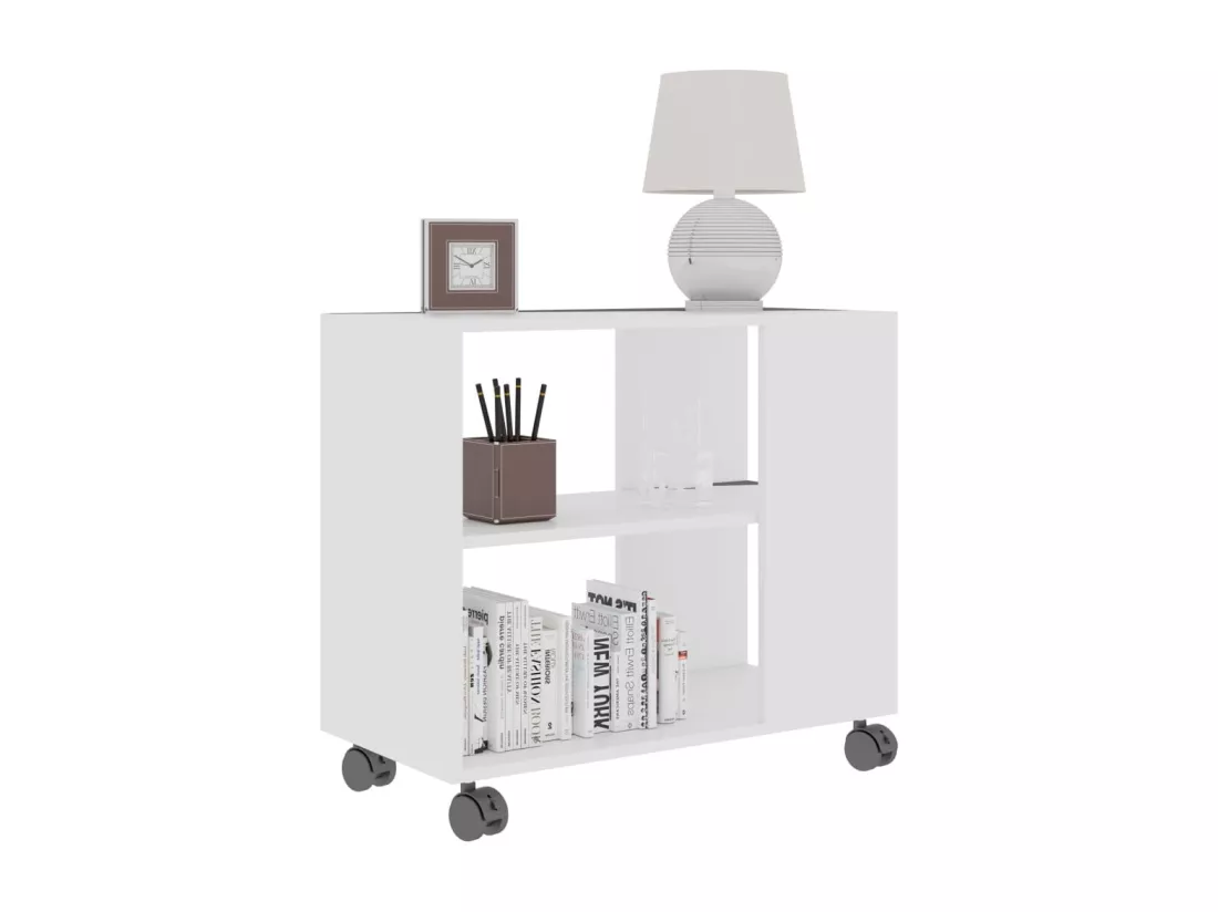 Table d'appoint Blanc 70x35x55 cm Bois d'ingénierie