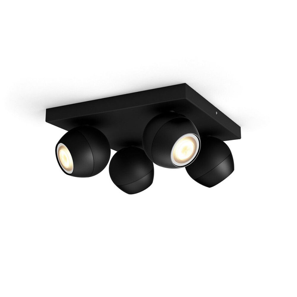 TAKSPOTLIGHT PHILIPS HUE BUCKRAM 4 LAMPER SVART