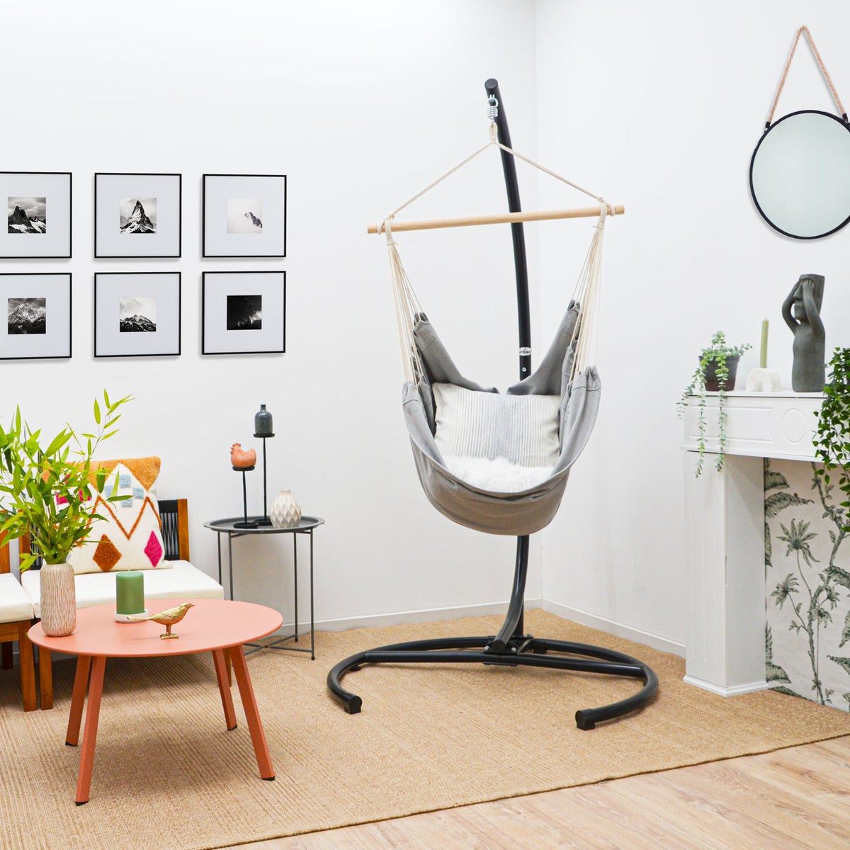 XL hangstoel relaxstoel 155x125cm tot 100kg in lilagrijs