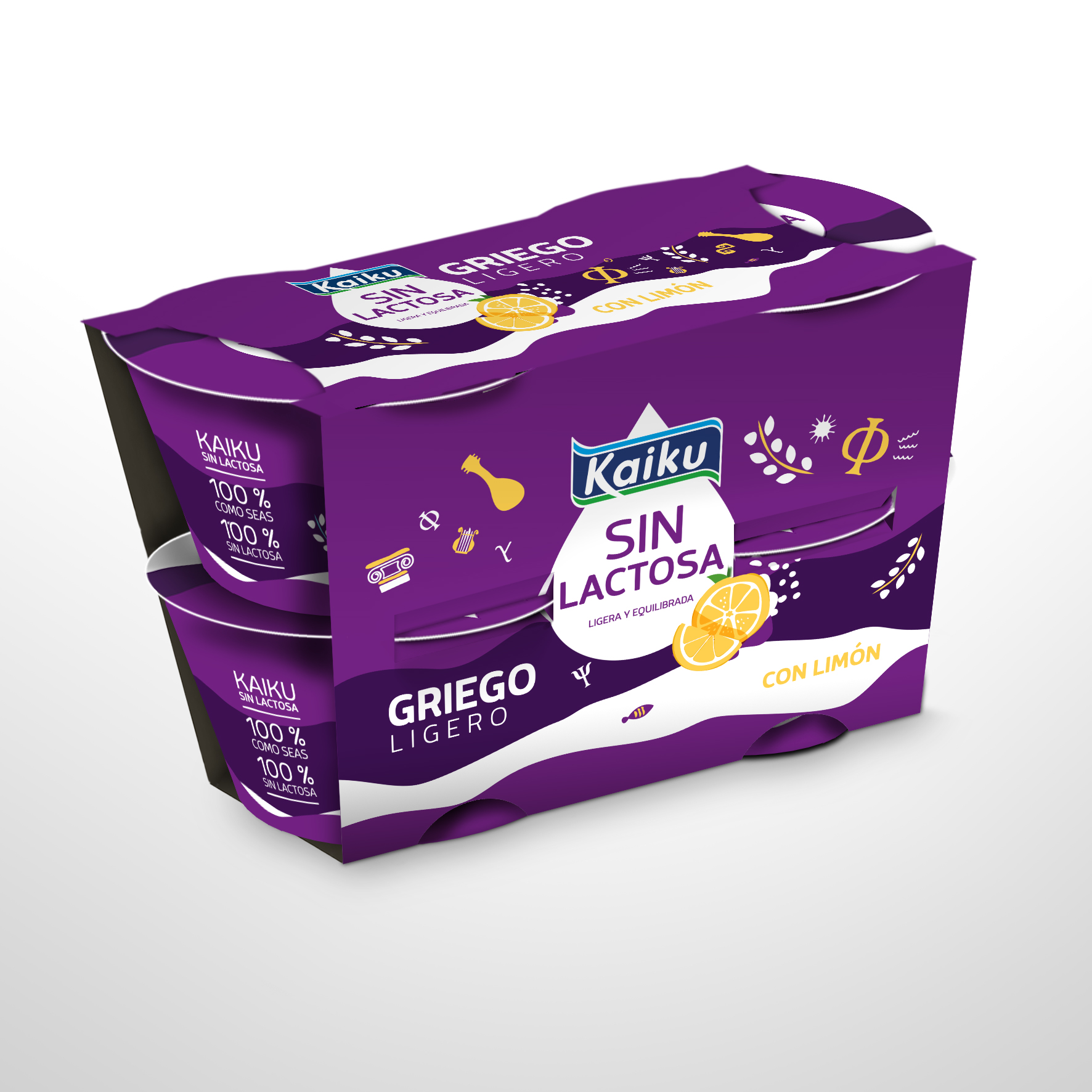 IOGURTE KAIKU SEM LACTOSE GREGO LIMÃO 4X90G