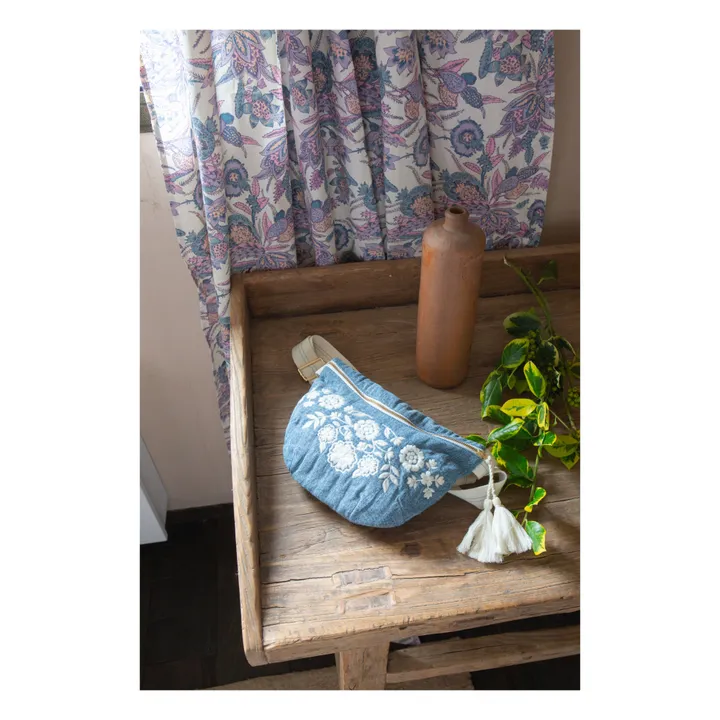 Louise Misha Sac Banane Matelassé Gaby Broderies - Collection Femme | Bleu