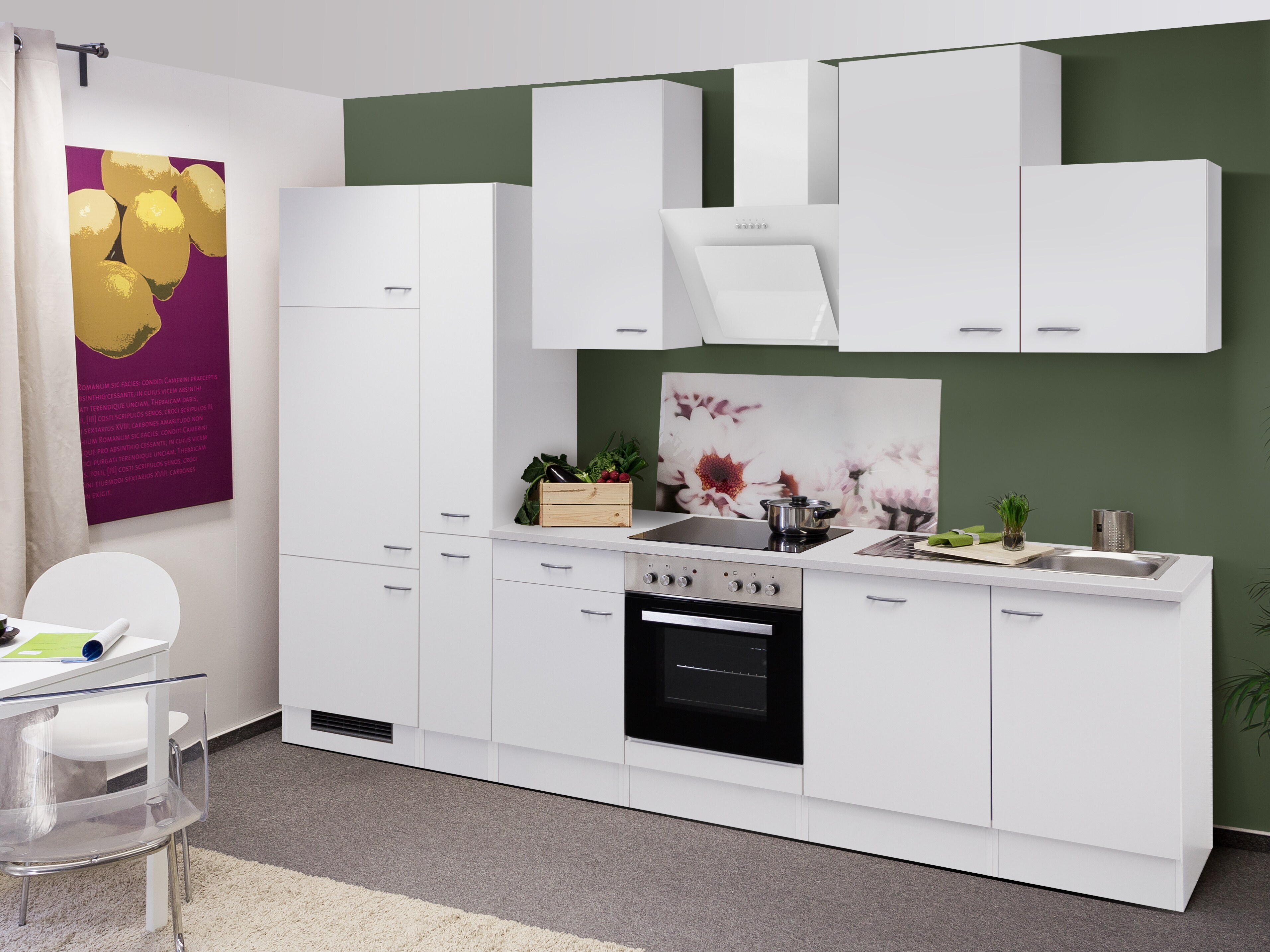 Flex-Well Küchenzeile 310cm -mit E-Geräte - G-310-2601-059-WITO