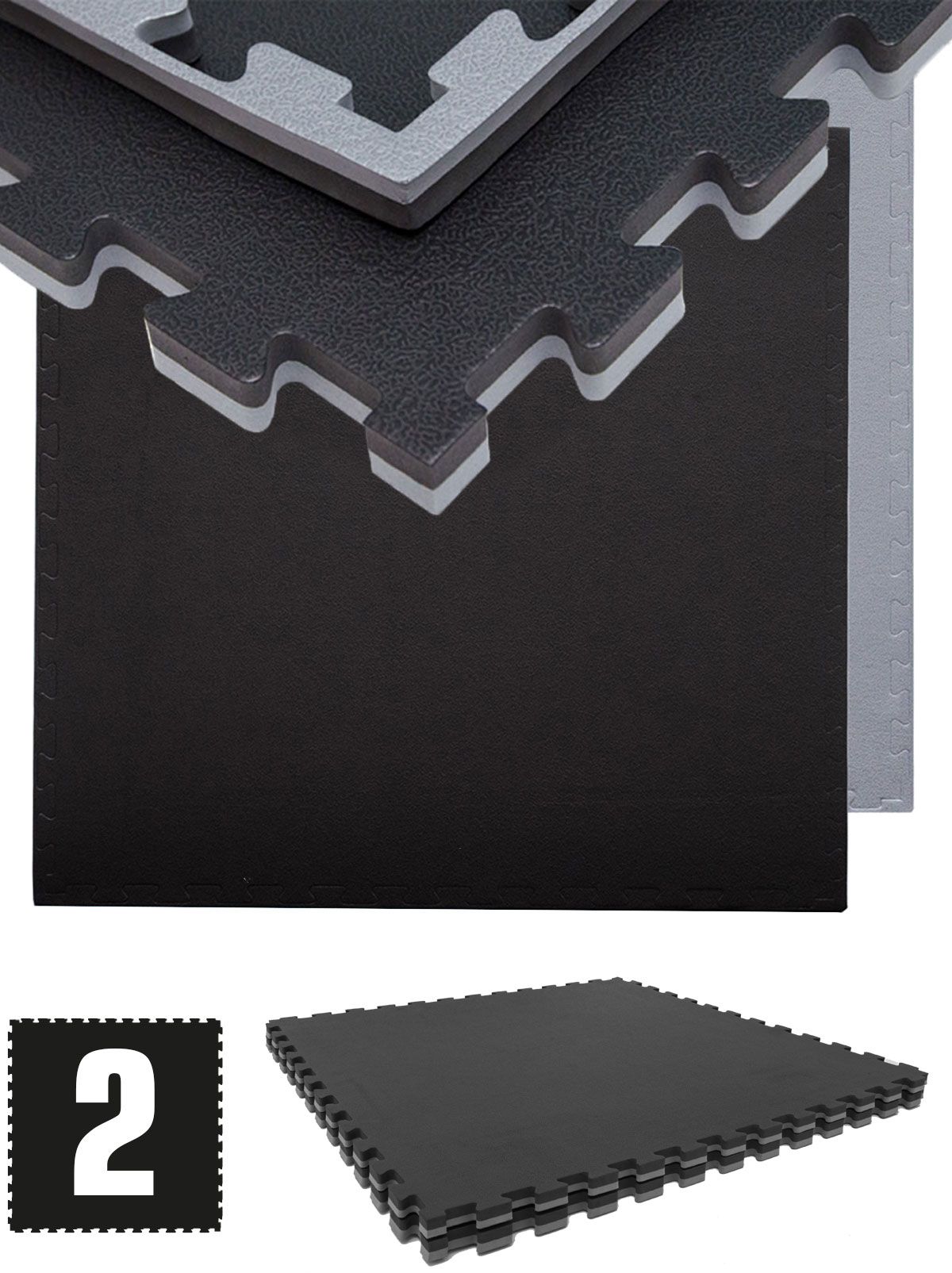 eyepower Fitnessmatte 2er Set 90x90x2 cm