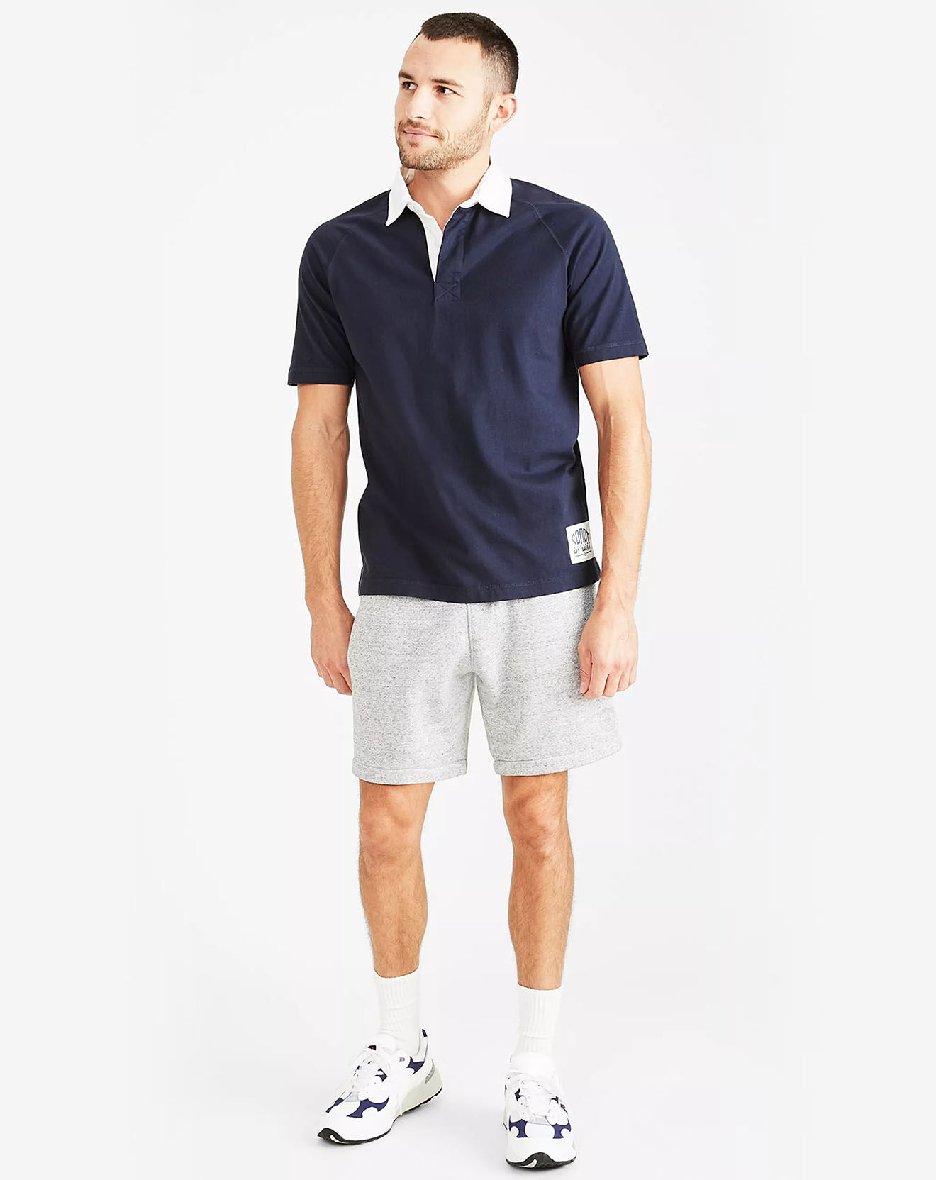 Dockers Polo Manches Courtes Sport Rugby bleu foncé