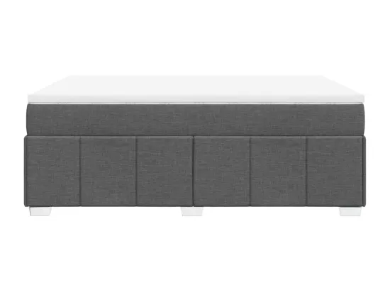 Sommier à lattes de lit avec matelas Gris foncé 160x200cm Tissu