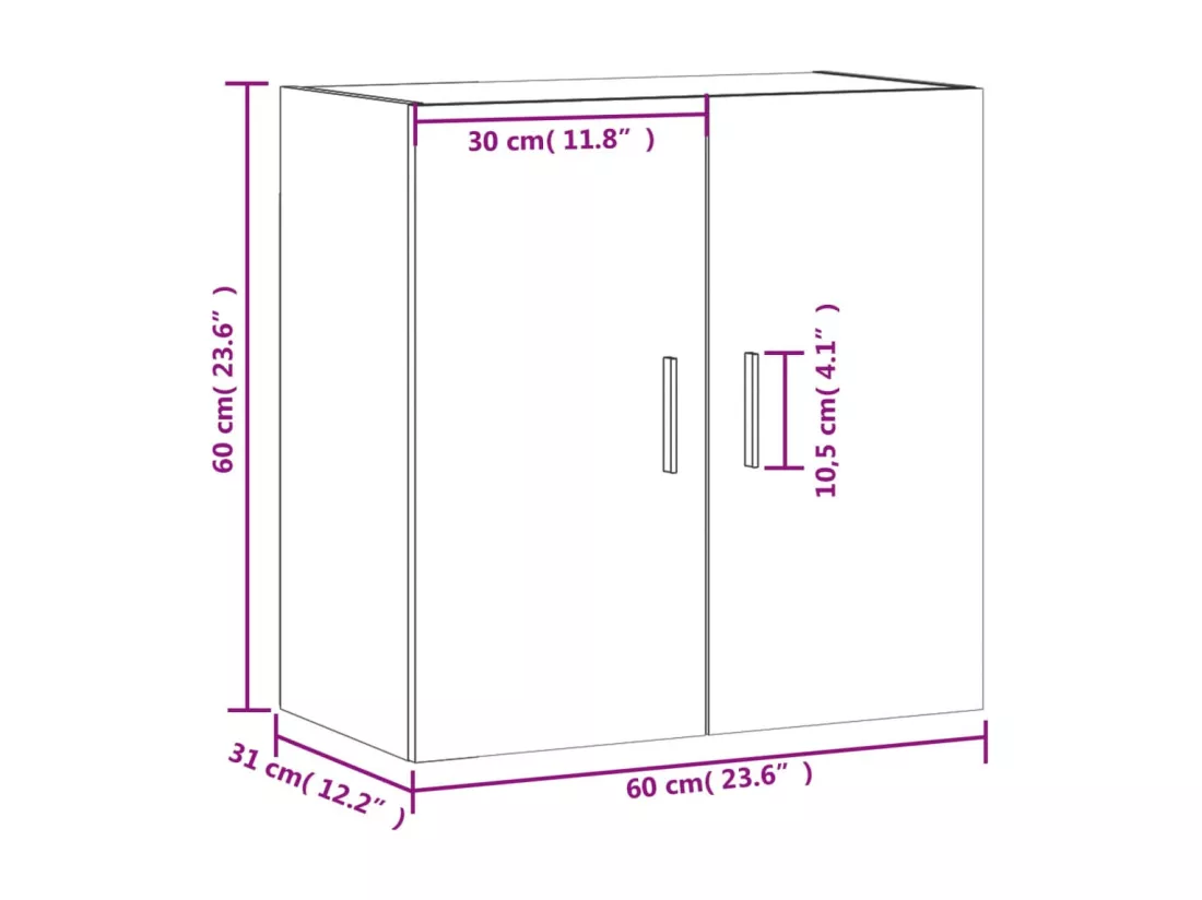 Armoire murale chêne sonoma 60x31x60 cm bois d'ingénierie