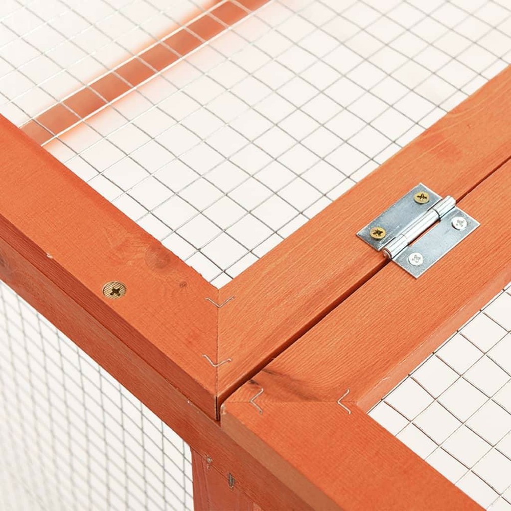 Clapier cage 124 x 120 x 60 cm bois de sapin massif