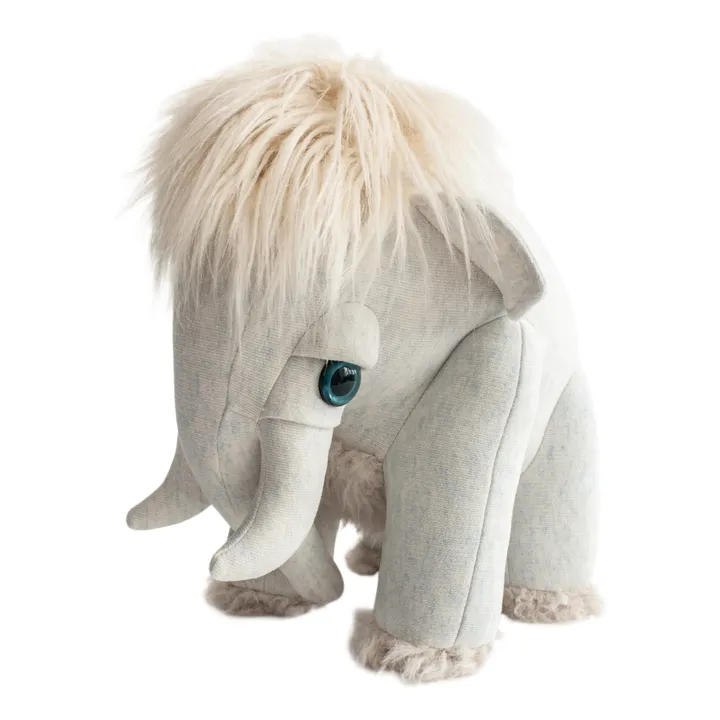 Bigstuffed Peluche Mammouth 30 cm | Gris clair