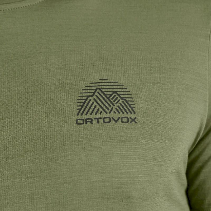 120 Cool Tec Mountain Stripe TS - T-shirt en laine mérinos homme