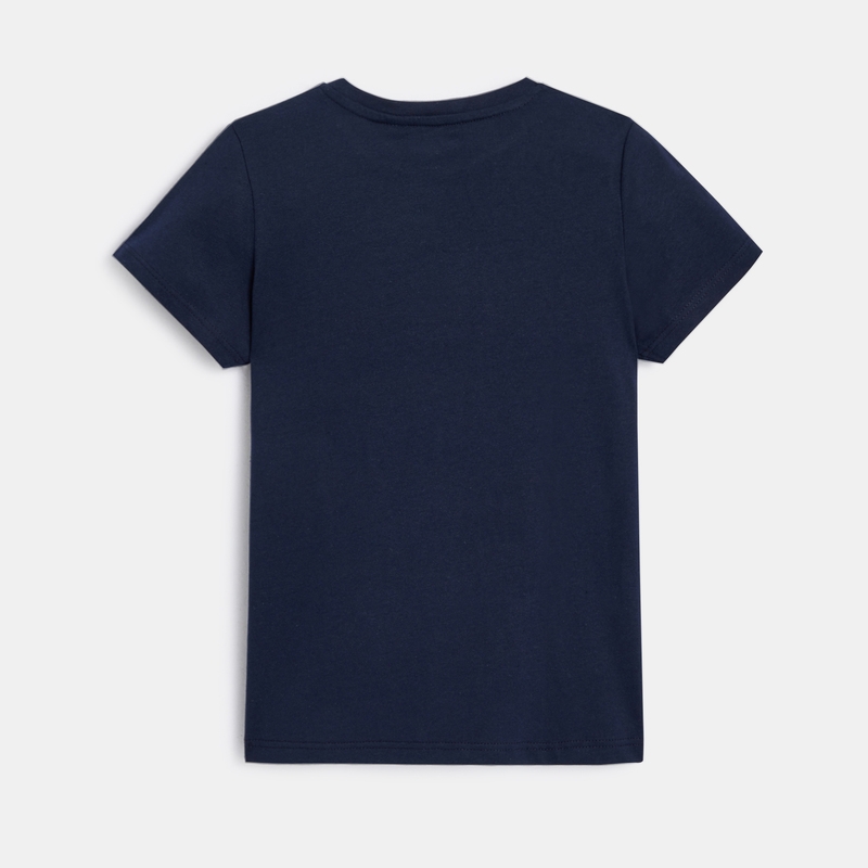 T-shirt manches courtes à message bleu garçon