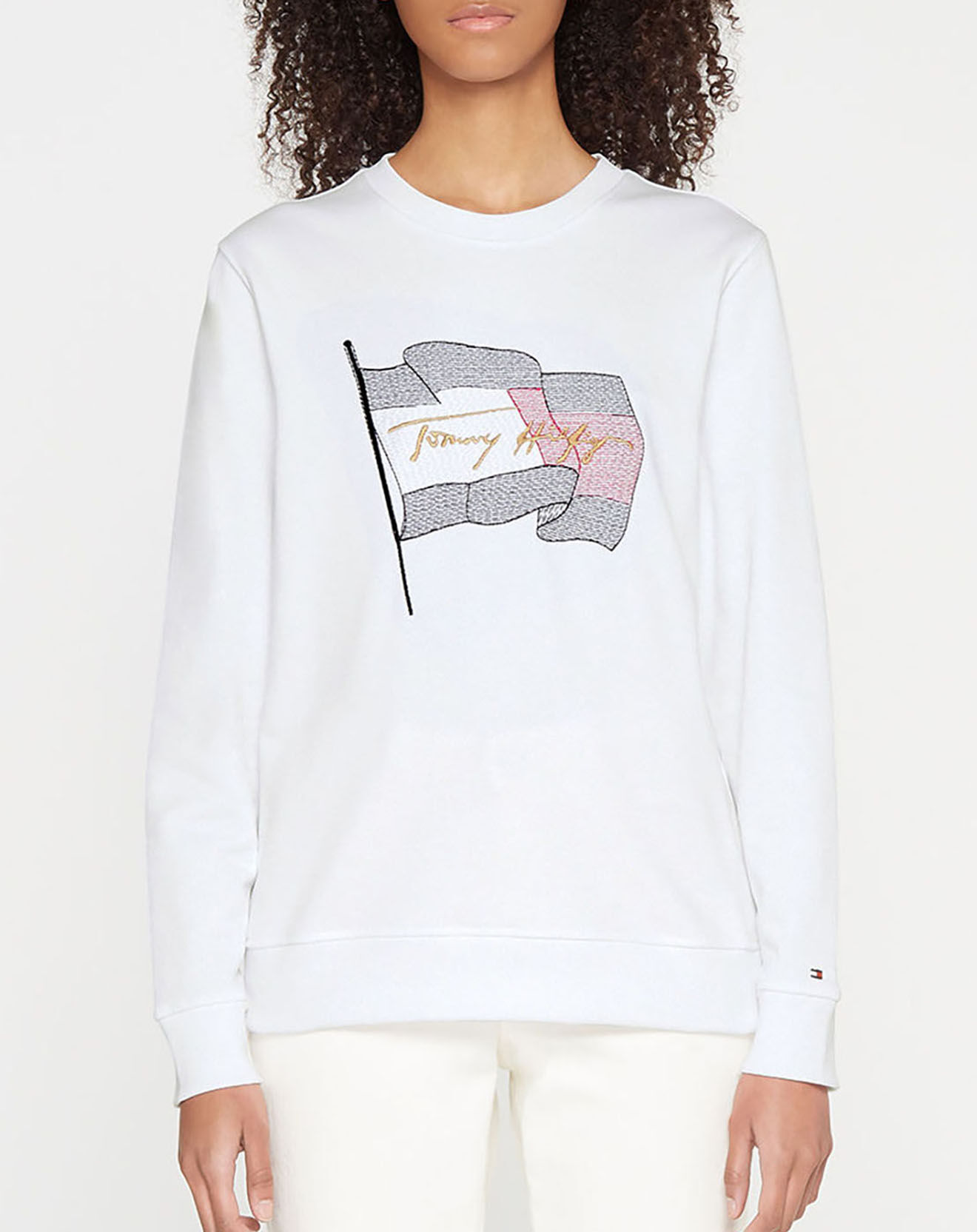 Tommy Hilfiger Sweat 100% Coton Bio relaxed box blanc