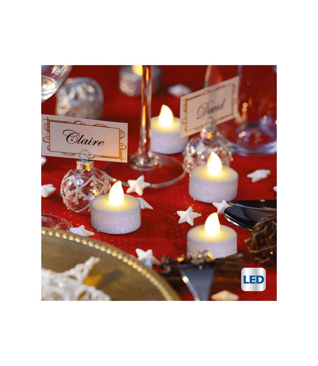 Paris Prix - Lot De 6 Bougies Led colorama 4cm Blanc