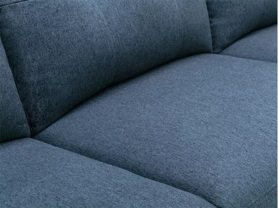 Canapé d'angle droit relax électrique en tissu chiné bleu NERUDA