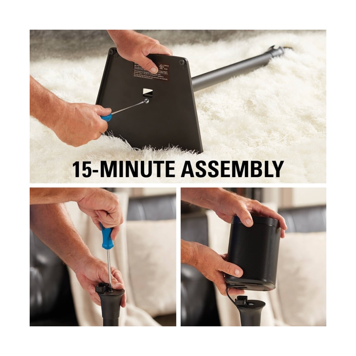 SANUS Gulvstativ for Sonos One SL Play:1 Play:3 Par Svart