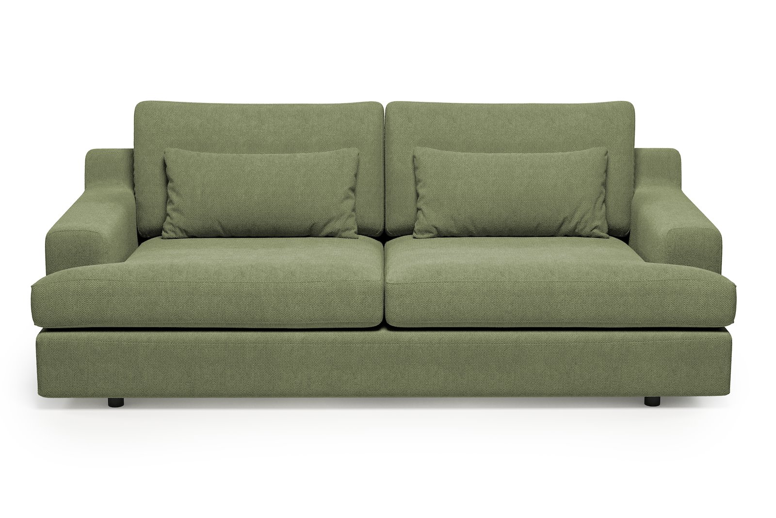 Roma 3-seter Tekstil Mito 55 Pale Green med sorte ben