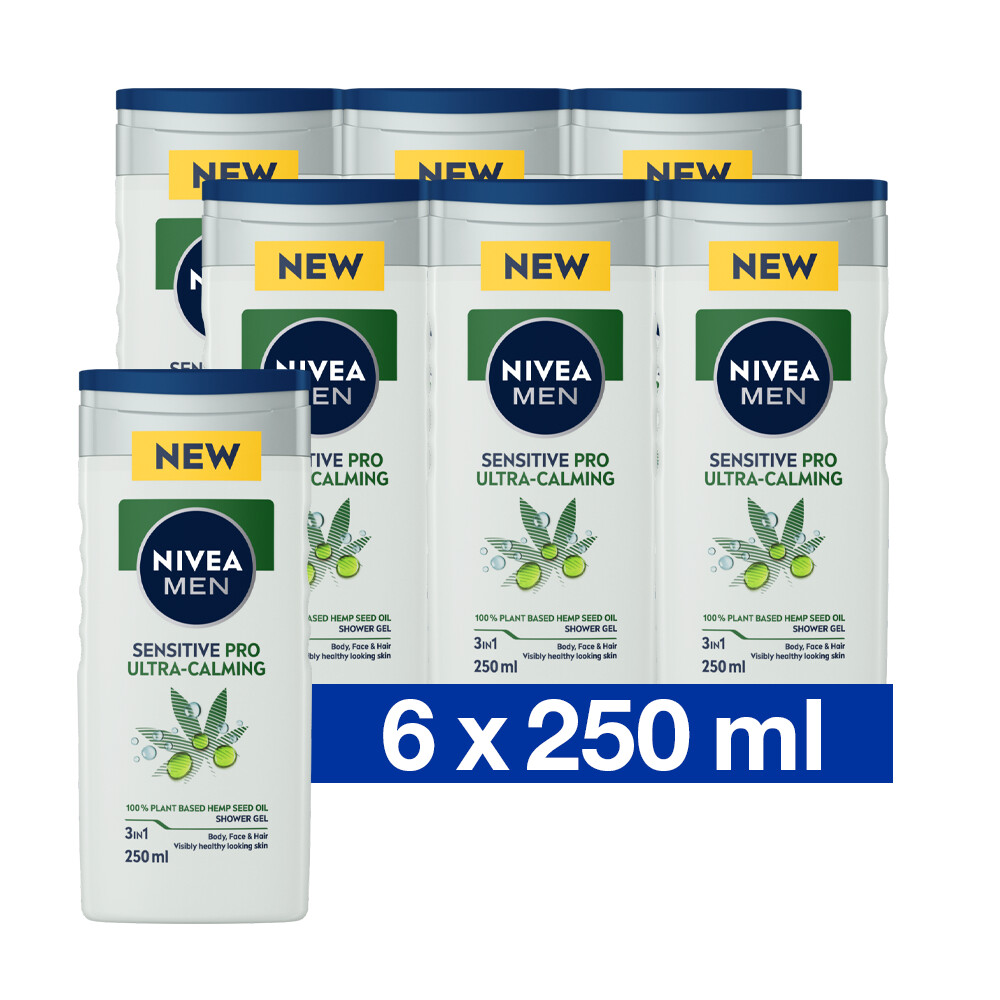 6x Nivea Men Douchegel Sensitive Pro Ultra Calming Hemp250 ml