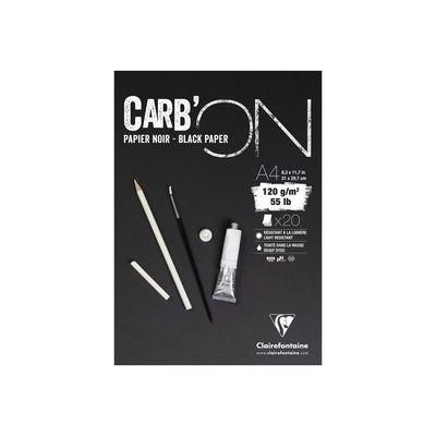 Clairefontaine CARB'ON - bloc encollé - A4 - 20 feuilles