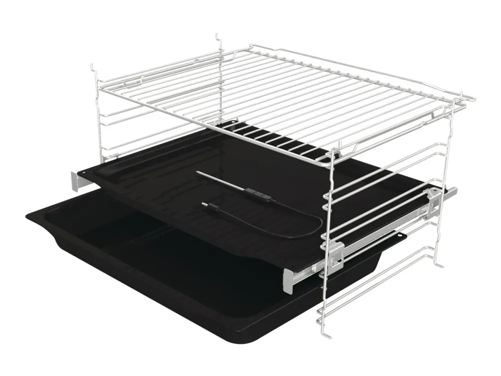 Gorenje Essential BOS6737E13BG - Ovn - med dampfunktion - til indbygning - niche - bredde: 56 cm - dybde: 55 cm - højde: 59 cm - med selv-rengøring - Klasse A - sort
